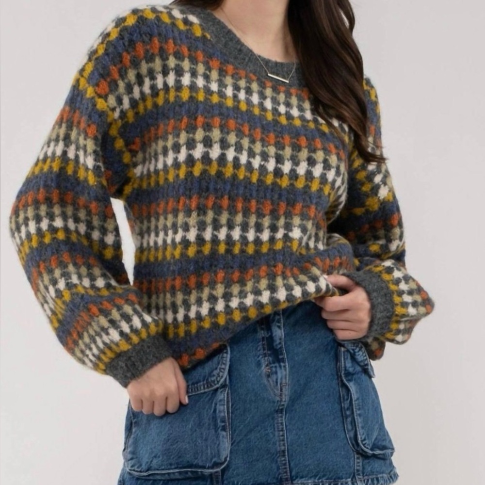 Multicolor Patterned Sweater